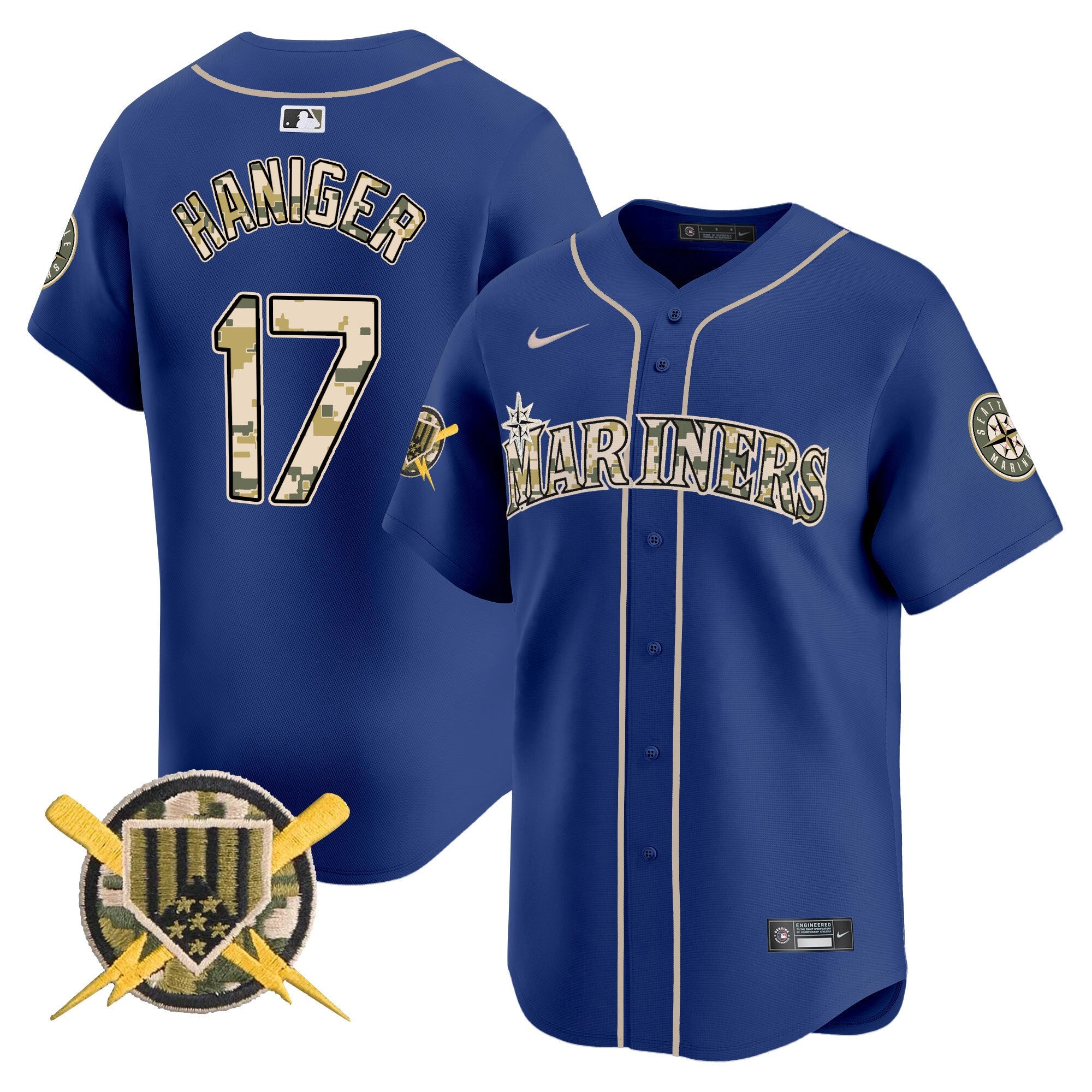 Seattle Mariners Armed Forces Day Vapor Premier Limited Jersey - All Stitched