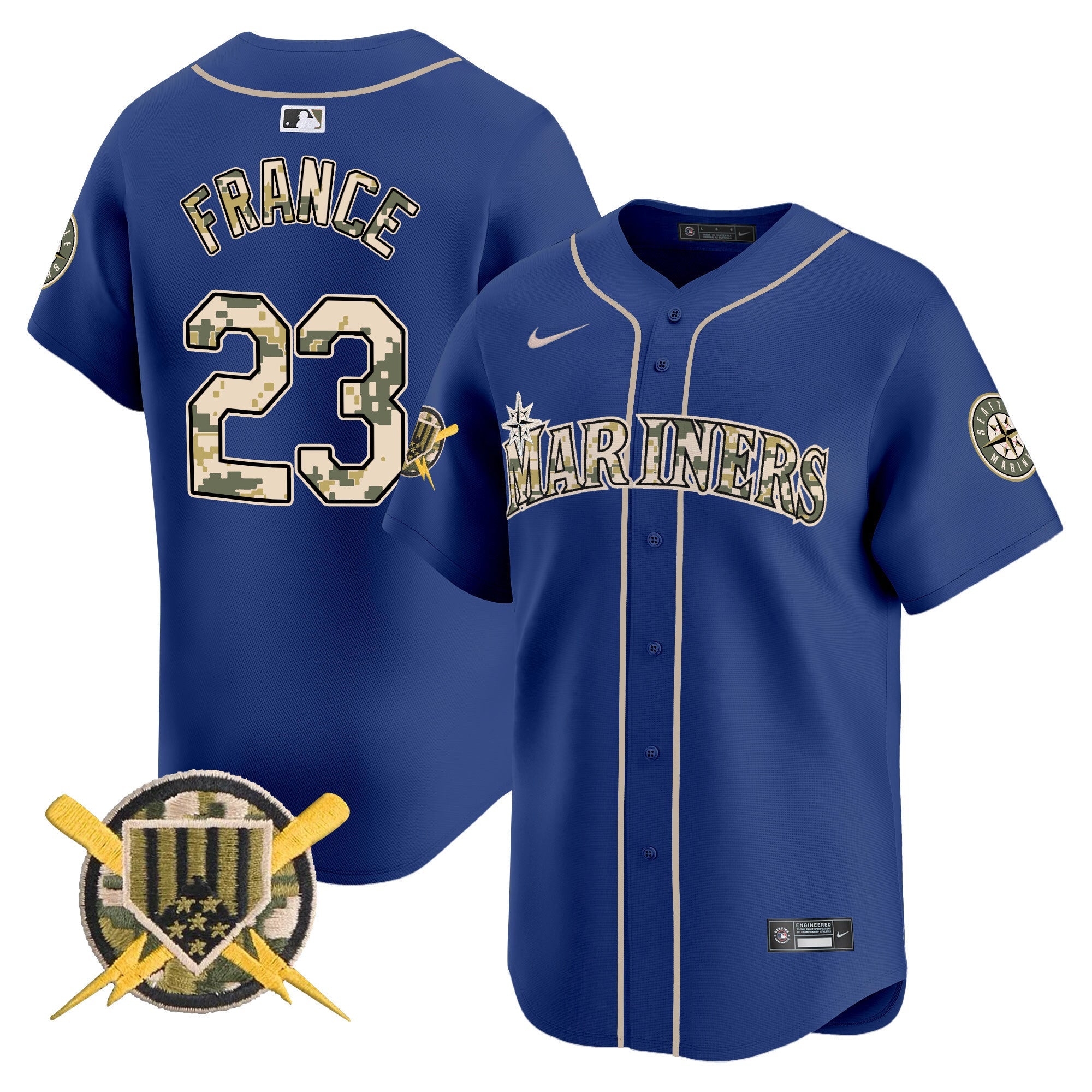 Seattle Mariners Armed Forces Day Vapor Premier Limited Jersey - All Stitched