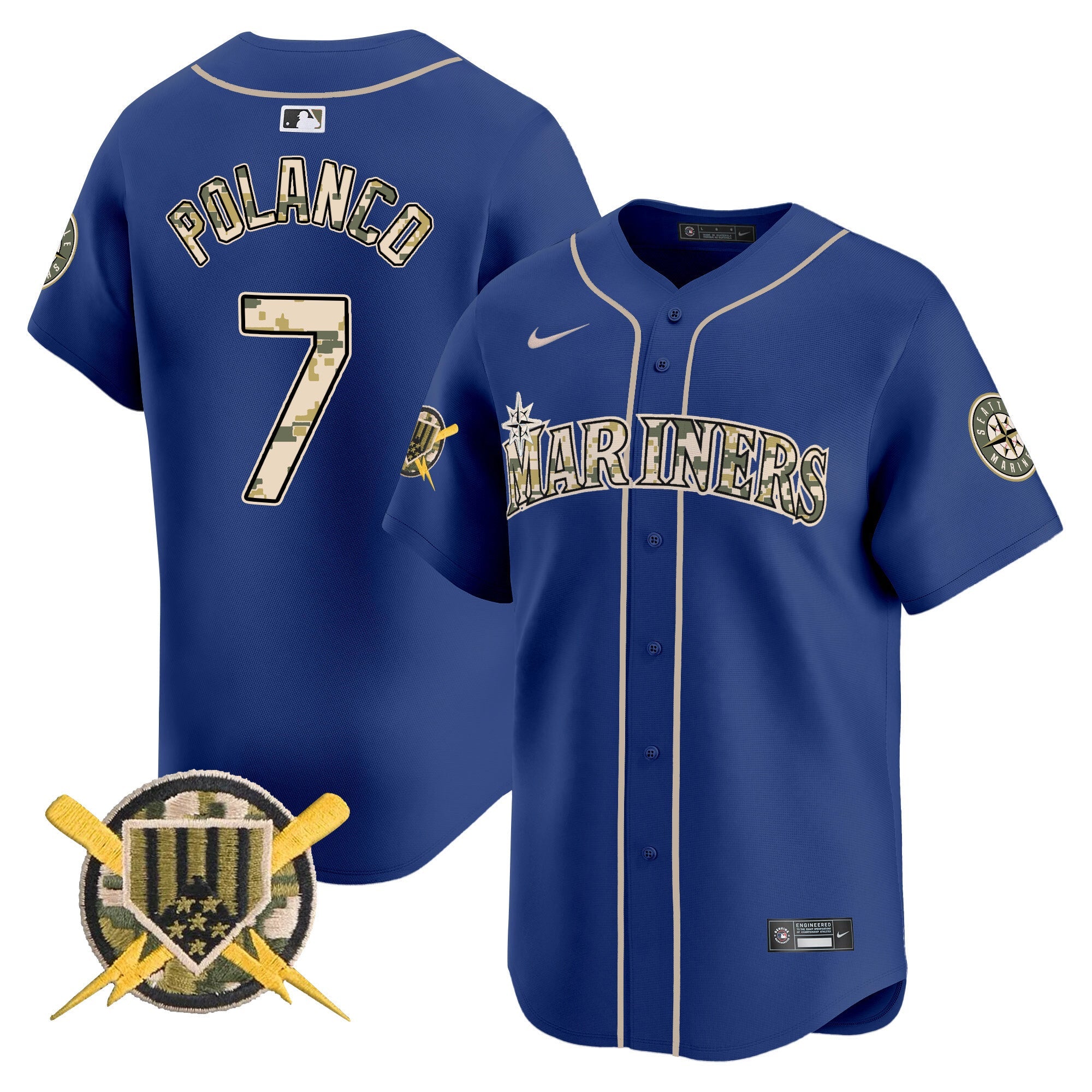 Seattle Mariners Armed Forces Day Vapor Premier Limited Jersey - All Stitched