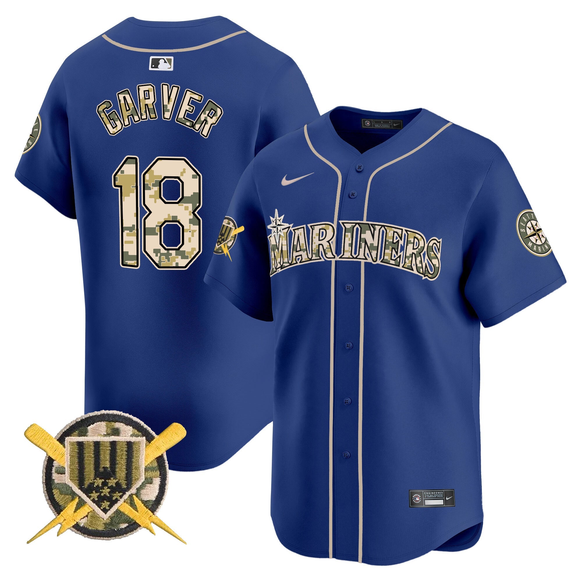 Seattle Mariners Armed Forces Day Vapor Premier Limited Jersey - All Stitched