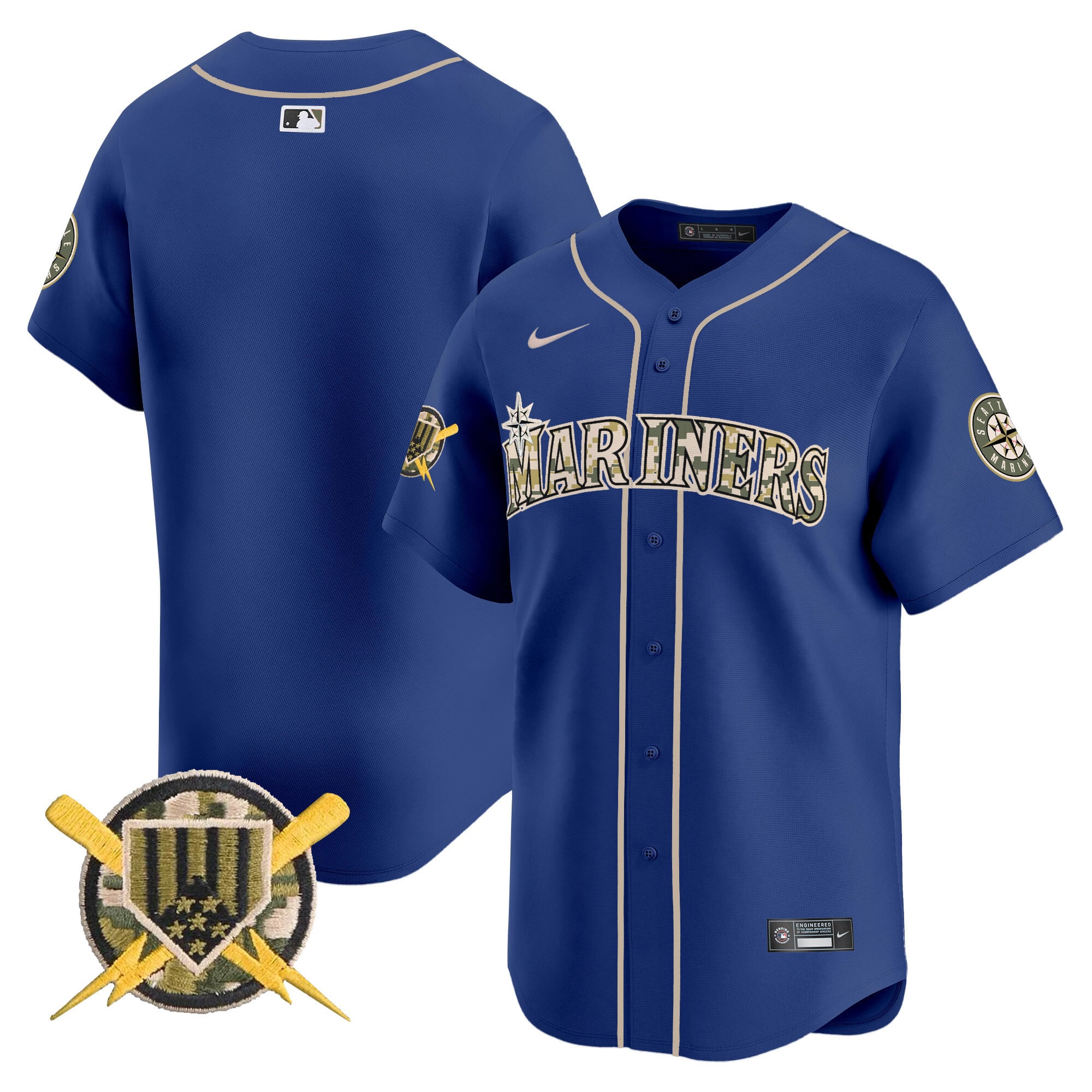Seattle Mariners Armed Forces Day Vapor Premier Limited Jersey - All Stitched