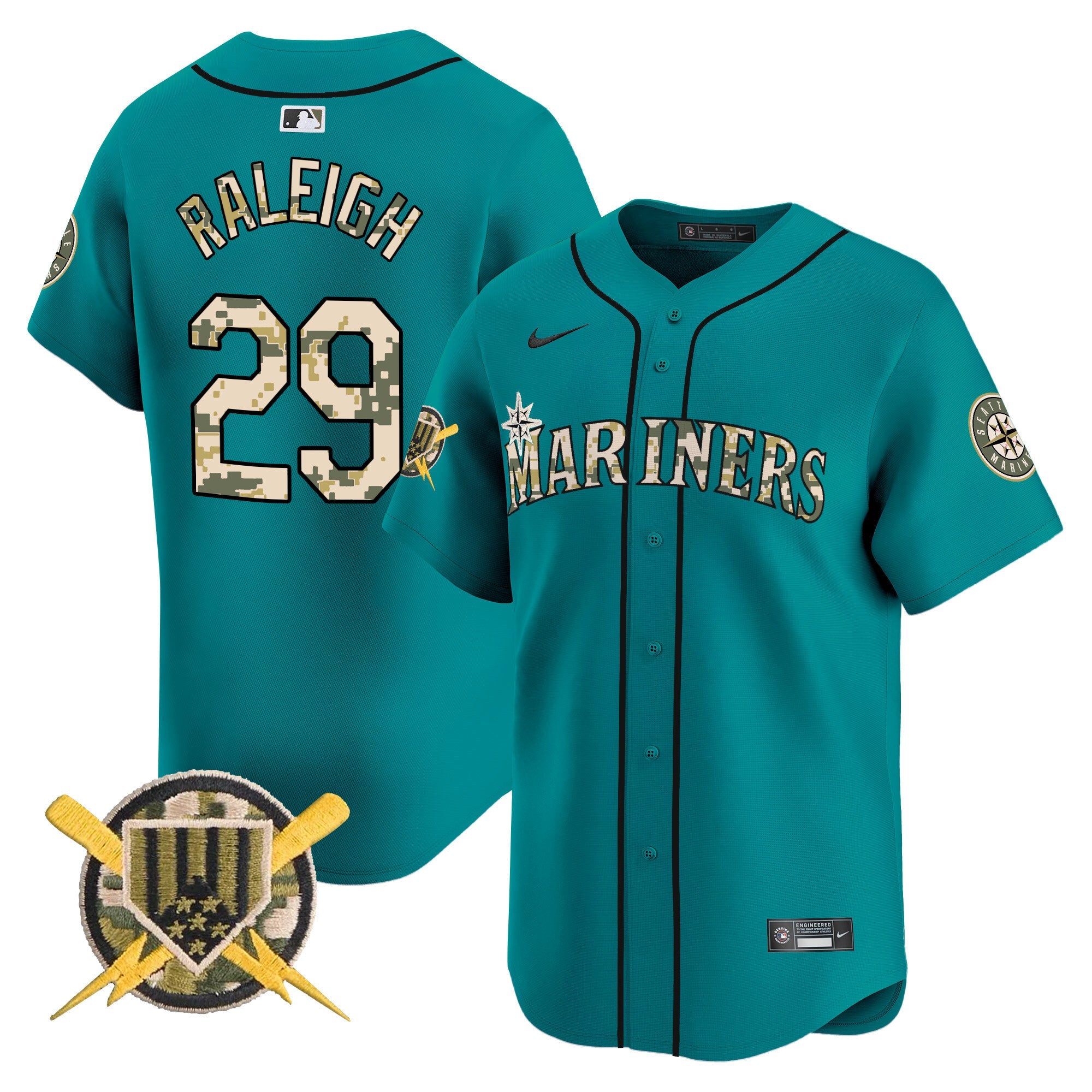 Seattle Mariners Armed Forces Day Vapor Premier Limited Jersey - All Stitched