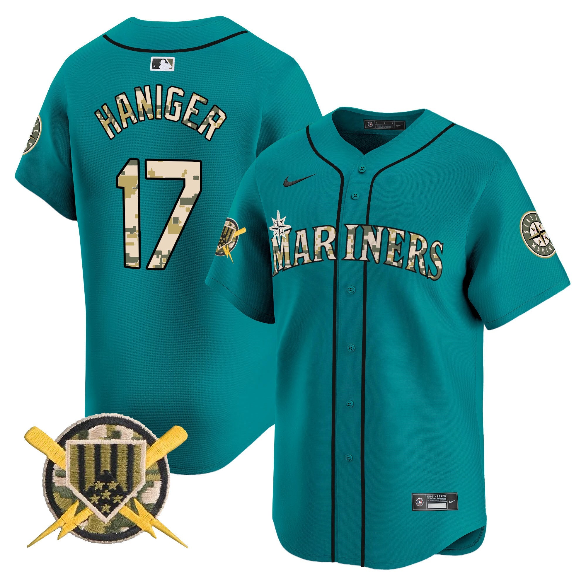 Seattle Mariners Armed Forces Day Vapor Premier Limited Jersey - All Stitched