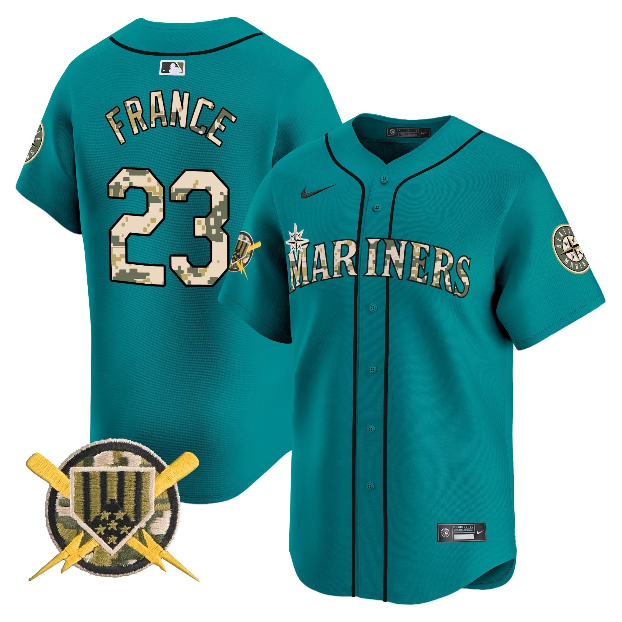 Seattle Mariners Armed Forces Day Vapor Premier Limited Jersey - All Stitched