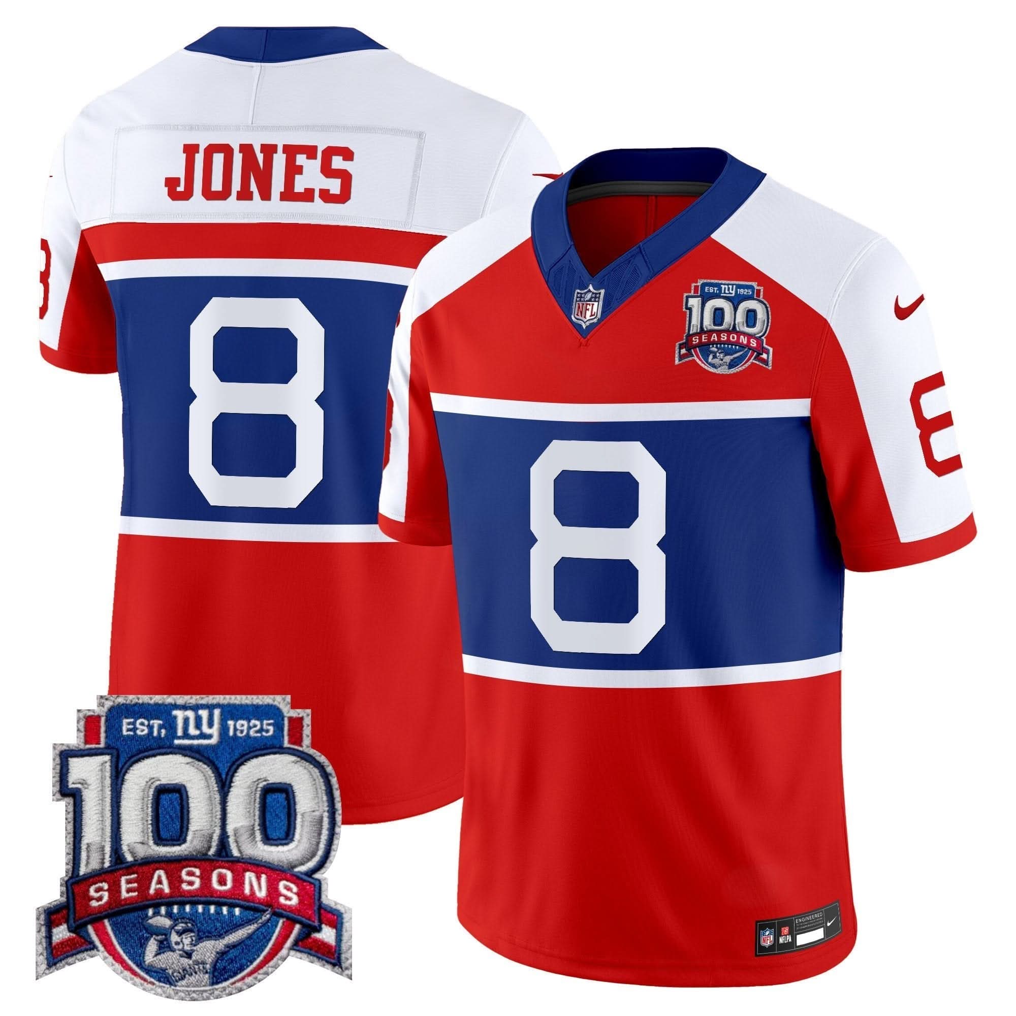 NYG 'Century Red' 100th Season Commemorative Vapor Jersey