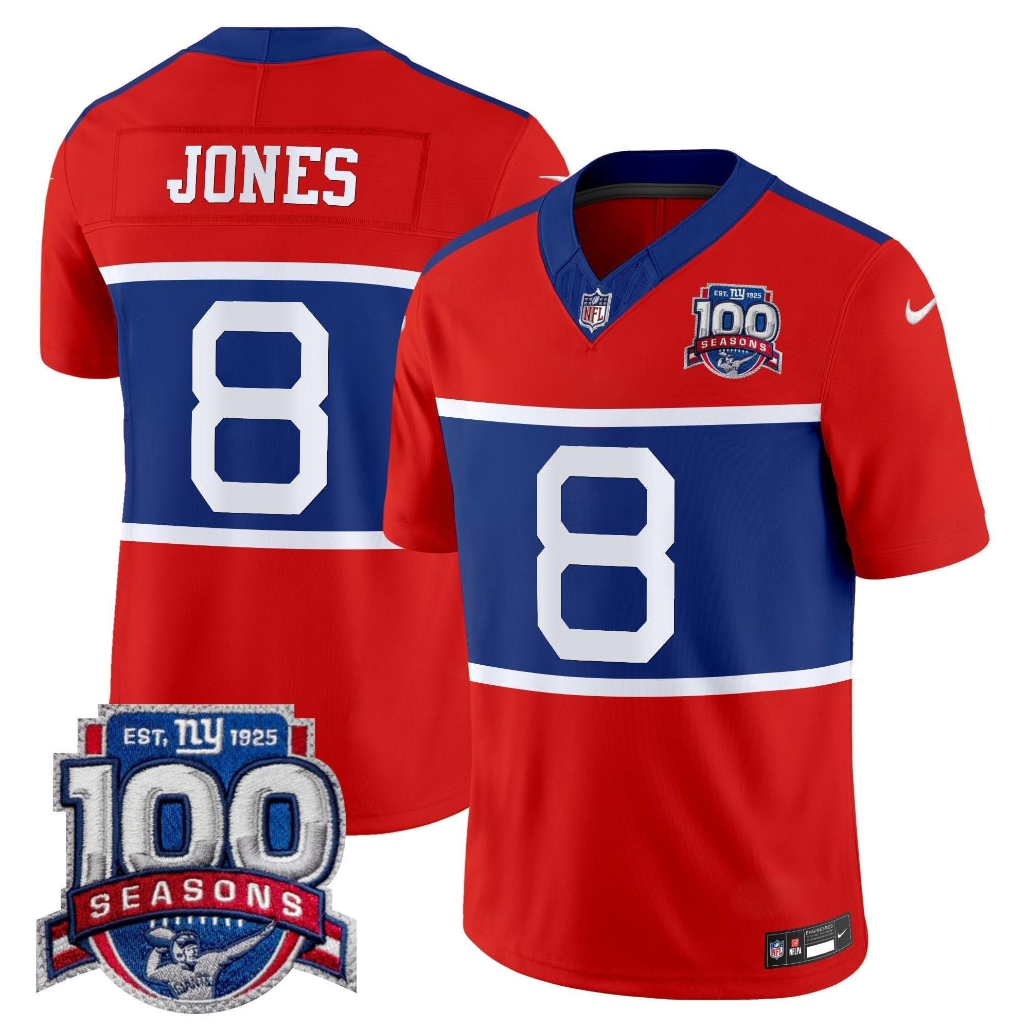 NYG 'Century Red' 100th Season Commemorative Vapor Jersey