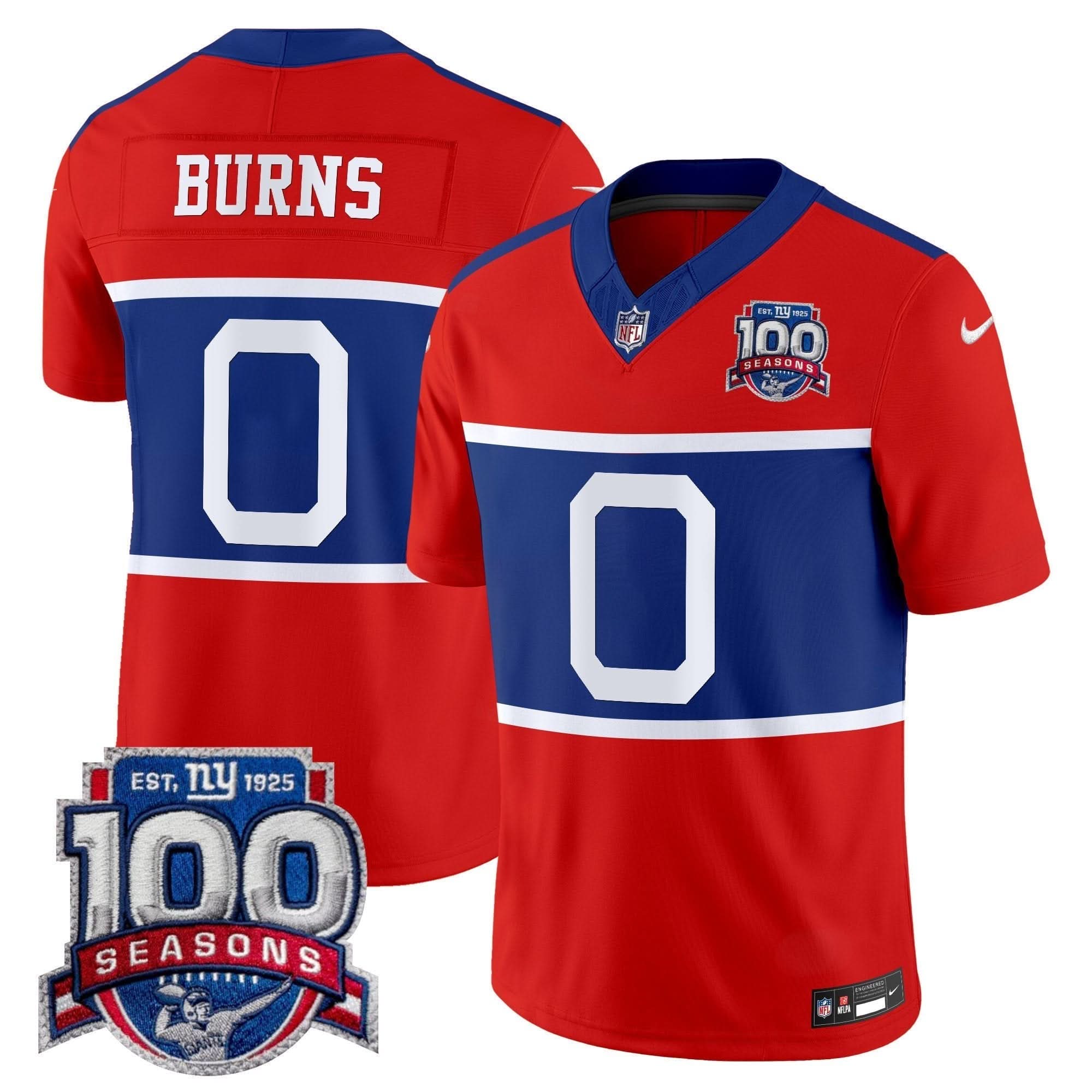NYG 'Century Red' 100th Season Commemorative Vapor Jersey