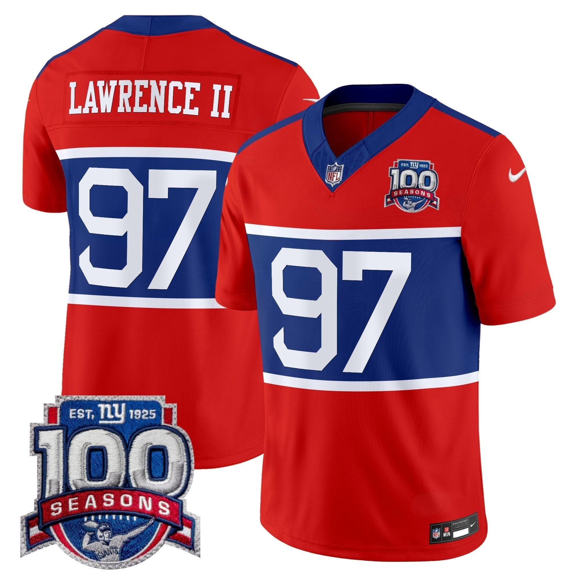 NYG 'Century Red' 100th Season Commemorative Vapor Jersey