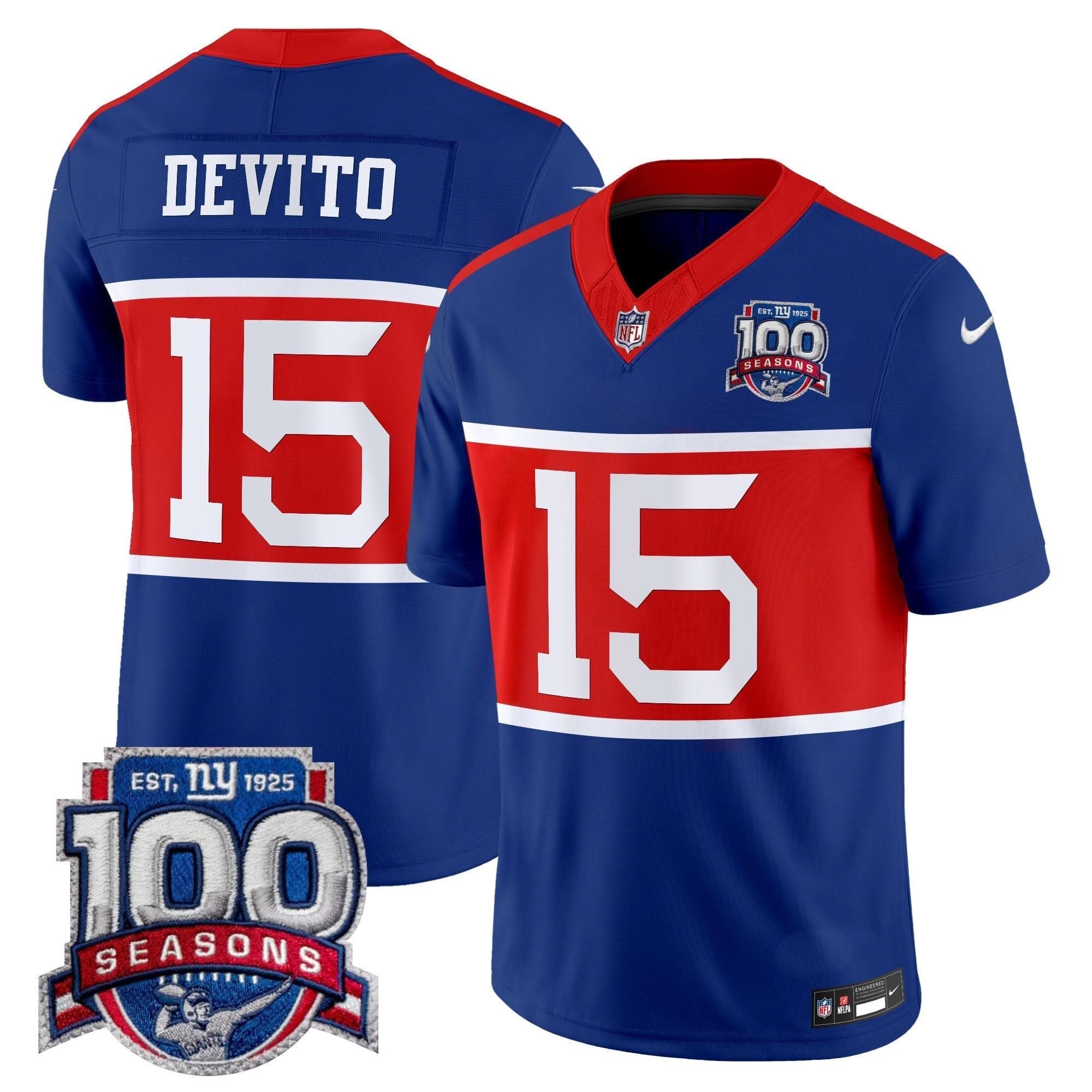 NYG 'Century Red' 100th Season Commemorative Vapor Jersey