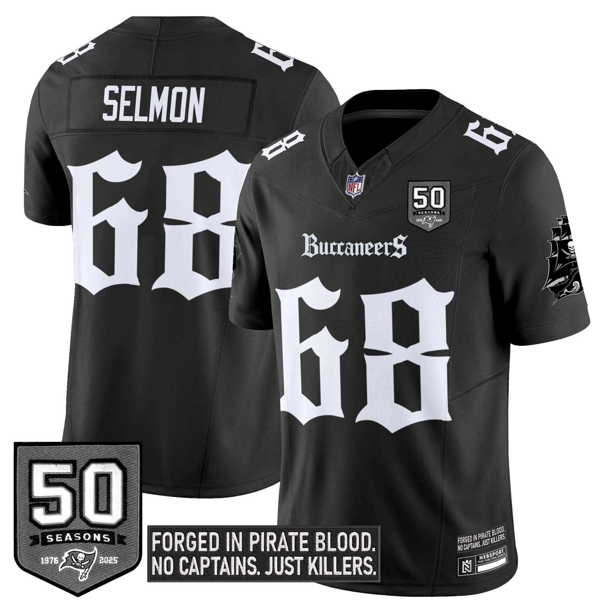 Tampa Bay Buccaneers 'Gothic Pirate Shadows Edition' Limited Jersey - All Stitched