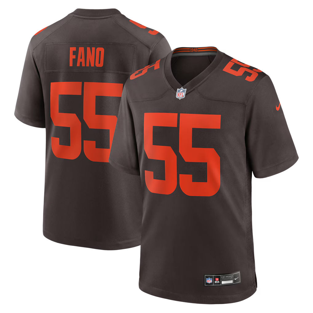 Spencer Fano Cleveland Browns 2026 NFL Draft First Round Pick No. 9 Alpha Dawg Alternate Jersey - Brown
