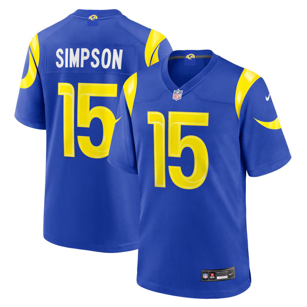 Ty Simpson Los Angeles Rams 2026 NFL Draft First Round Pick No. 13 Jersey - Royal