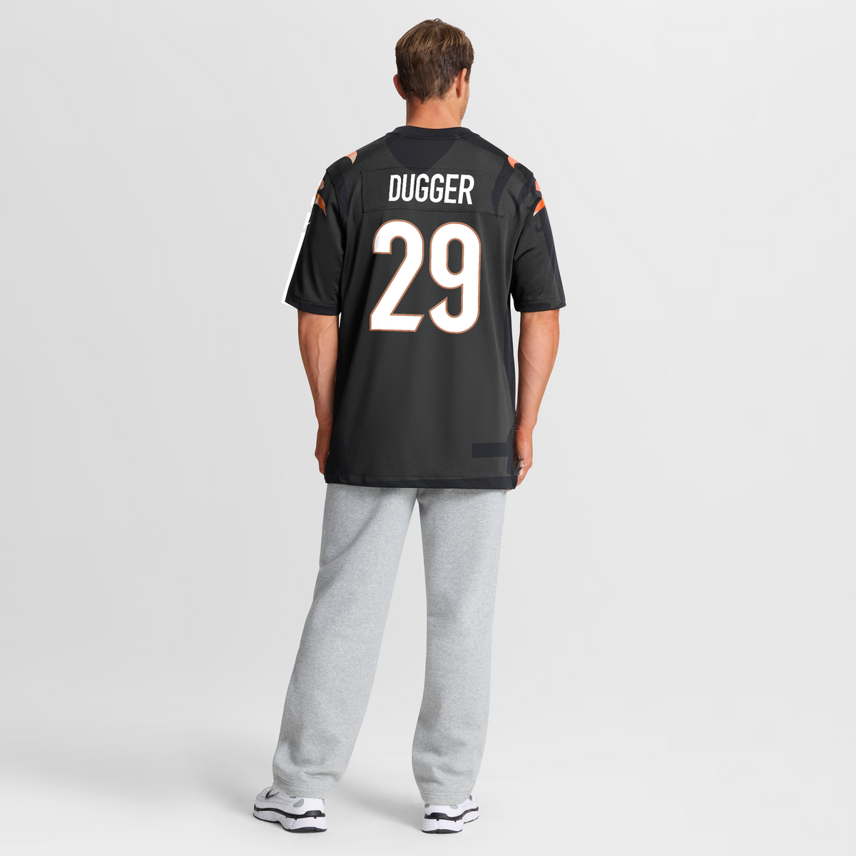 Men's Cincinnati Bengals Kyle Dugger Nike Black Team Game Jersey