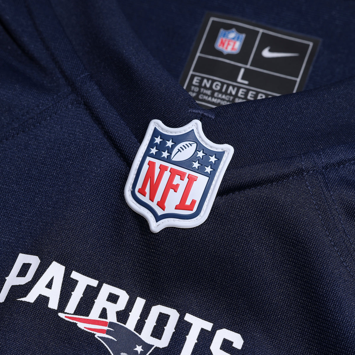 Men's New England Patriots Caleb Lomu Nike Navy 2026 Nfl Draft First Round Pick No 28 Team Game Jersey