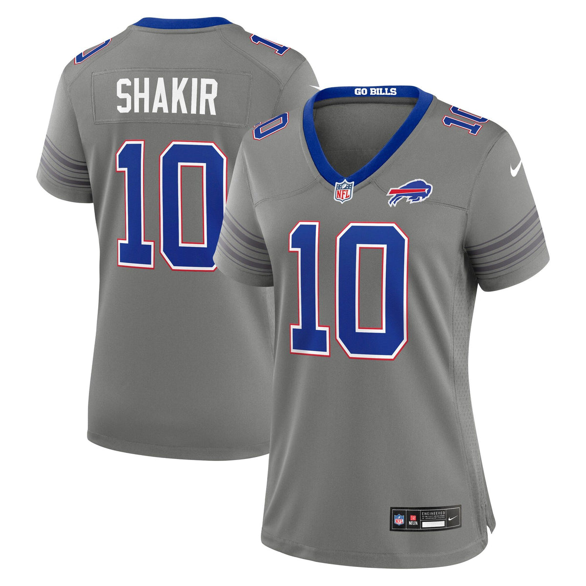 Women's Buffalo Bills Khalil Shakir Nike Gray Nickel City Game Jersey
