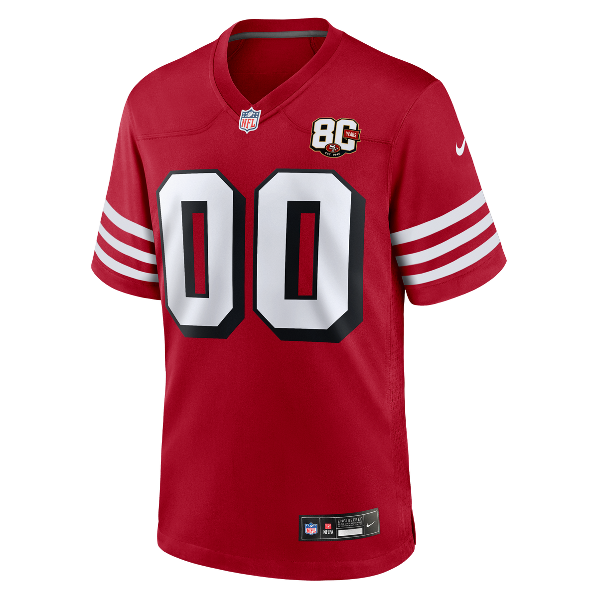 Men's San Francisco 49Ers Nike Scarlet 80Th Anniversary Alternate Custom Game Jersey