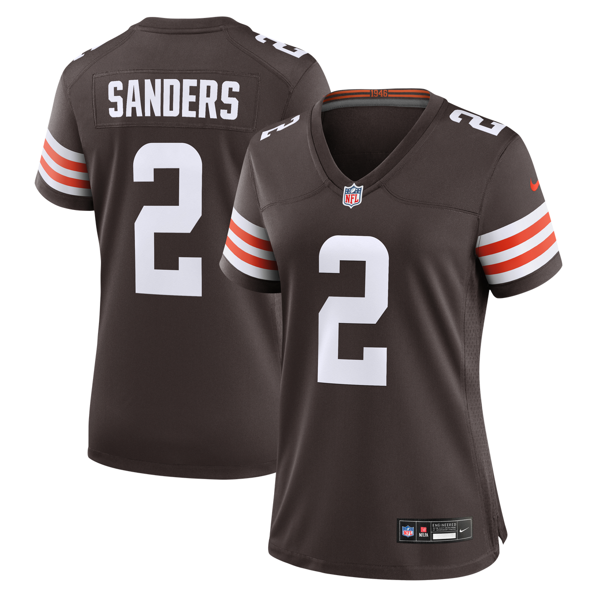 Women's Cleveland Browns Shedeur Sanders Nike Brown Team Game Jersey