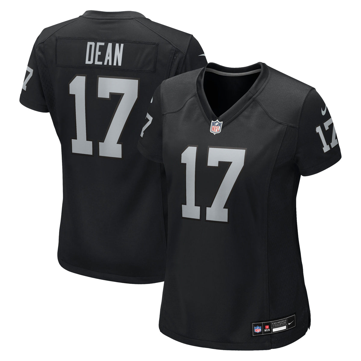 Women's Las Vegas Raiders Nakobe Dean Nike Black Team Game Jersey