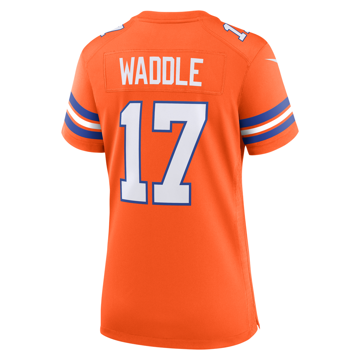Women's Denver Broncos Jaylen Waddle Nike Orange Mile High Collection 1977 Throwback Game Jersey
