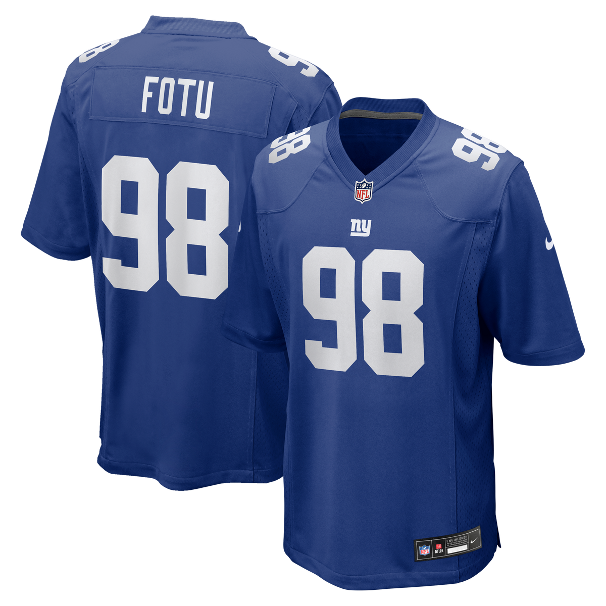 Men's New York Giants Leki Fotu Nike Royal Team Game Jersey