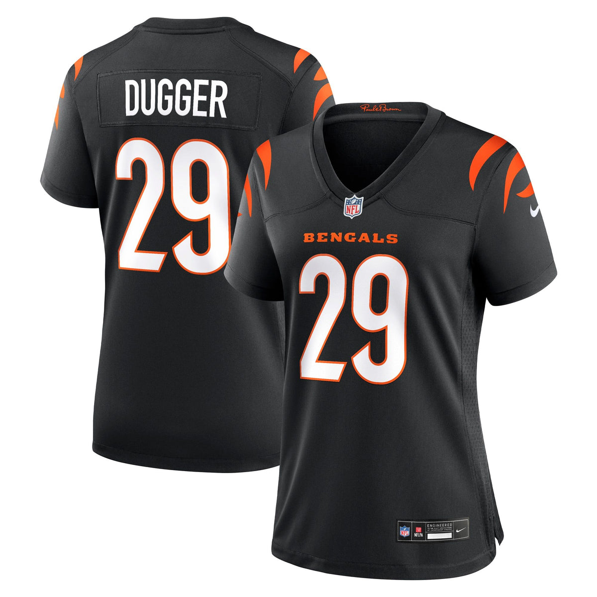Women's Cincinnati Bengals Kyle Dugger Nike Black Team Game Jersey