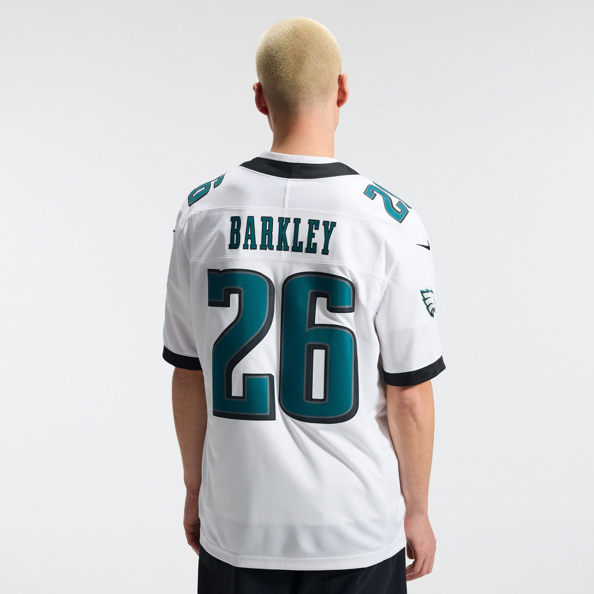 Men's Philadelphia Eagles Saquon Barkley Nike White Vapor Fuse Stitched Limited Jersey