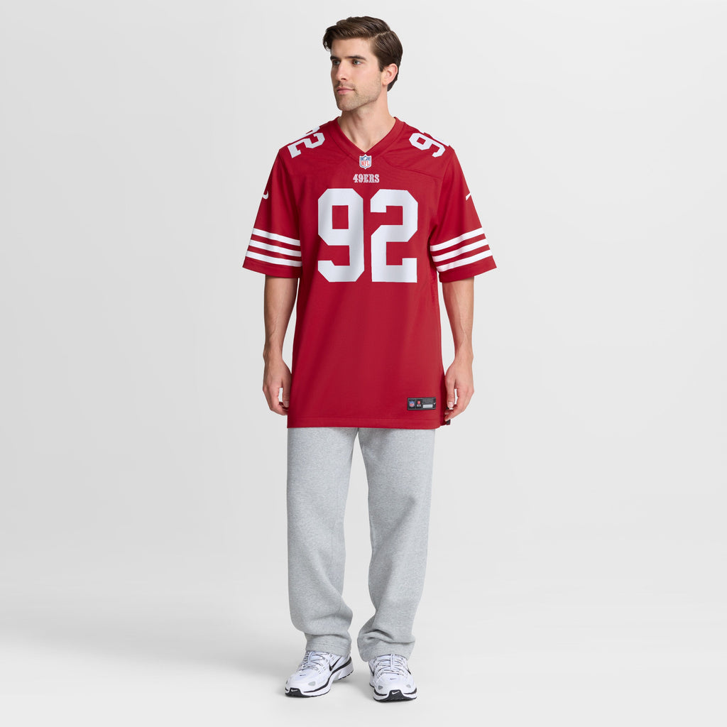Men's San Francisco 49Ers Osa Odighizuwa Nike Scarlet Team Game Jersey