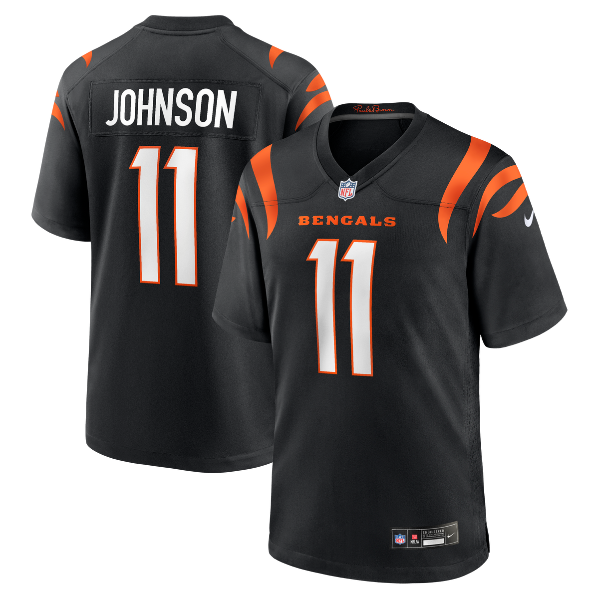 Men's Cincinnati Bengals Josh Johnson Nike Black Team Game Jersey