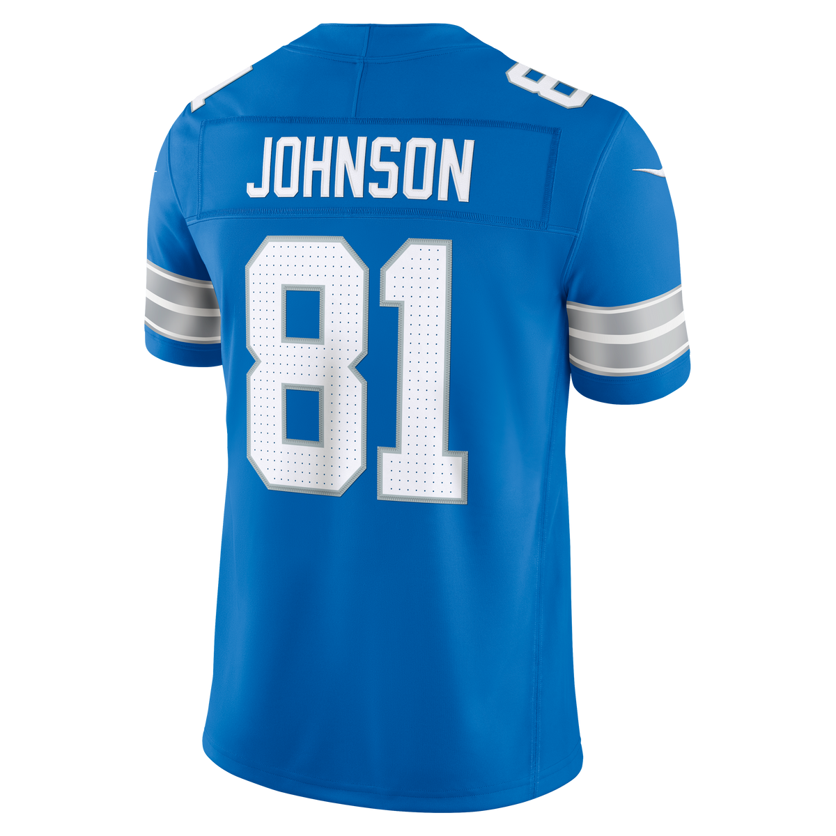 Men's Detroit Lions Calvin Johnson Nike Blue Vapor Fuse Stitched Retired Limited Jersey