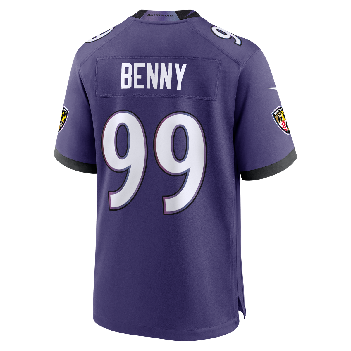Men's Baltimore Ravens Rayshaun Benny Nike Purple Team Game Jersey