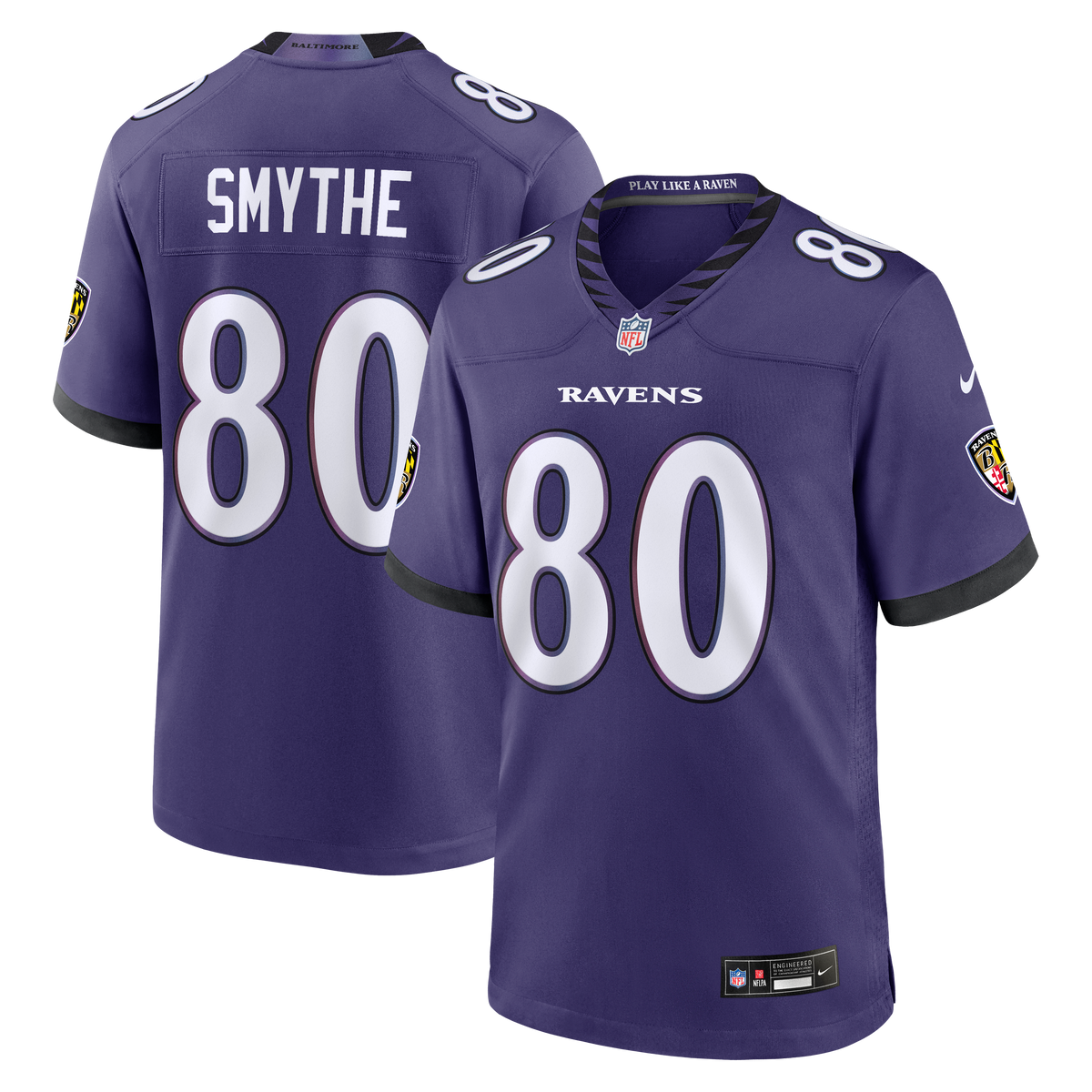 Men's Baltimore Ravens Durham Smythe Nike Purple Team Game Jersey
