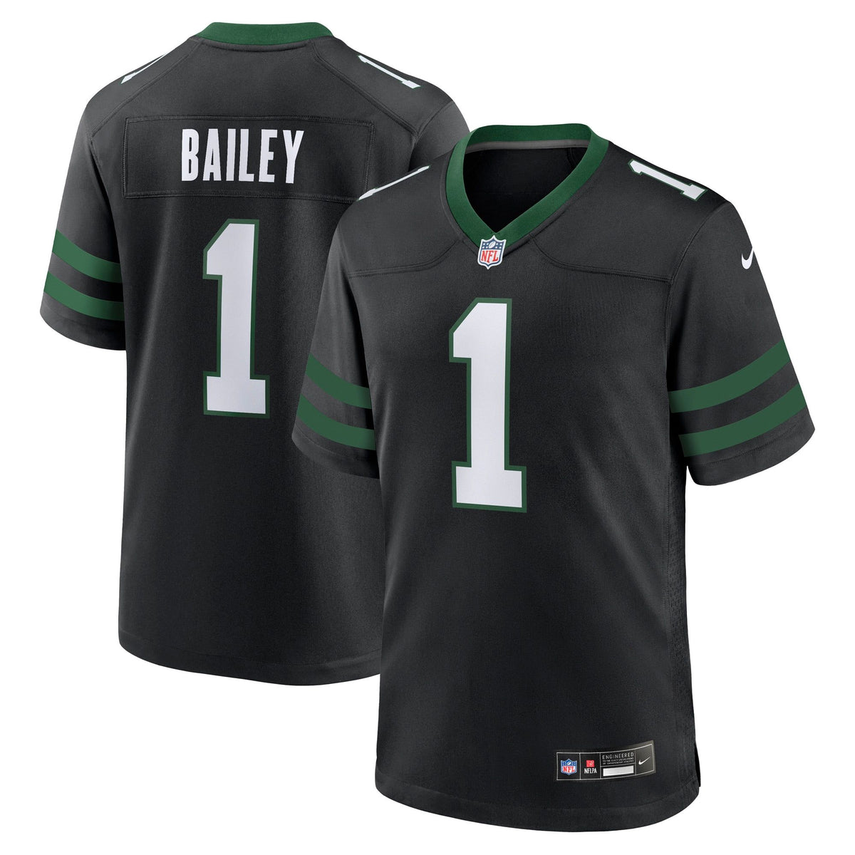 Men's New York Jets David Bailey Nike Legacy Black Alternate Game Player Jersey