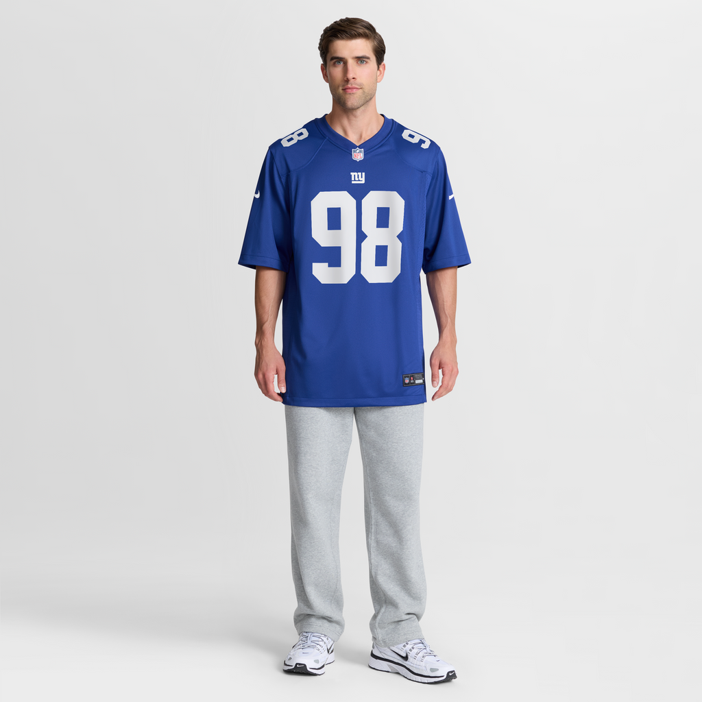 Men's New York Giants Leki Fotu Nike Royal Team Game Jersey