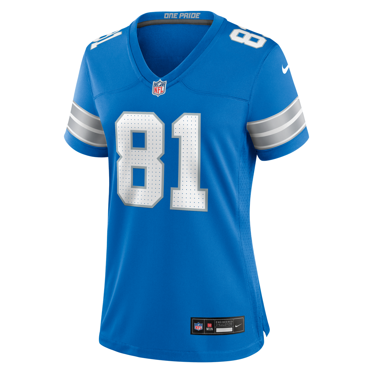 Women's Detroit Lions Calvin Johnson Nike Blue Team Retired Game Jersey