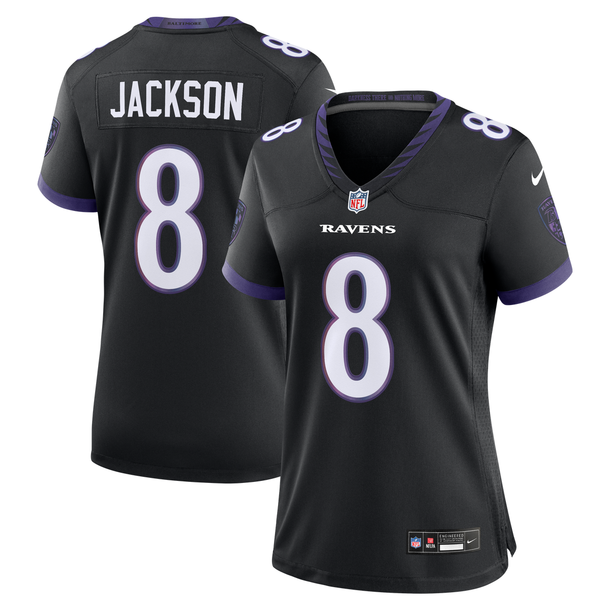 Women's Baltimore Ravens Lamar Jackson Nike Black Alternate Game Jersey