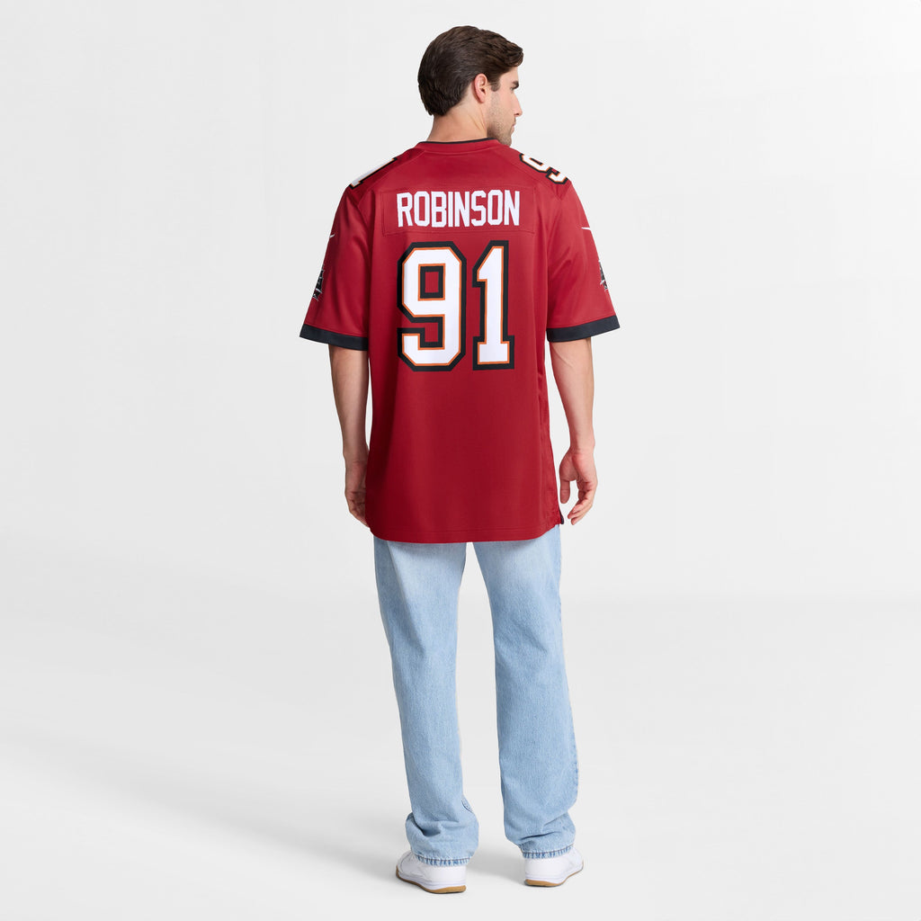 Men's Tampa Bay Buccaneers Ashawn Robinson Nike Red Team Game Jersey