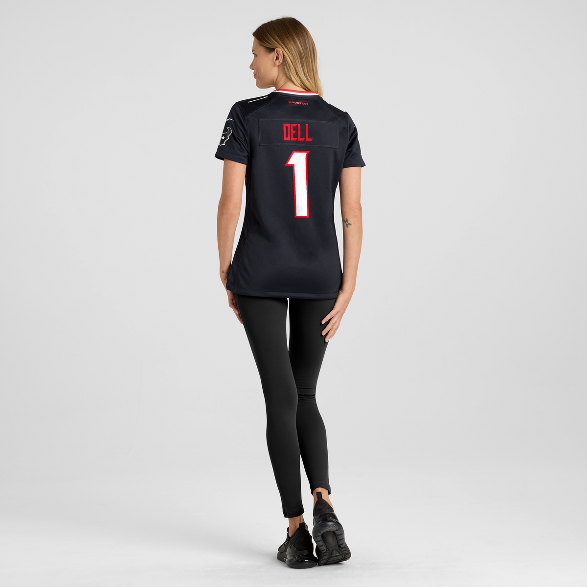 Women's Houston Texans Tank Dell Nike Navy Team Game Jersey