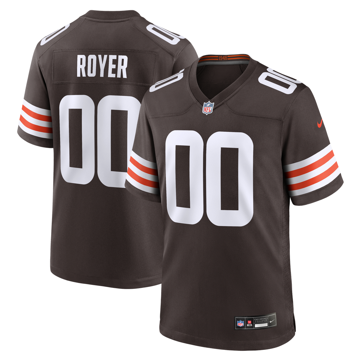 Men's Cleveland Browns Joe Royer Nike Brown Game Jersey