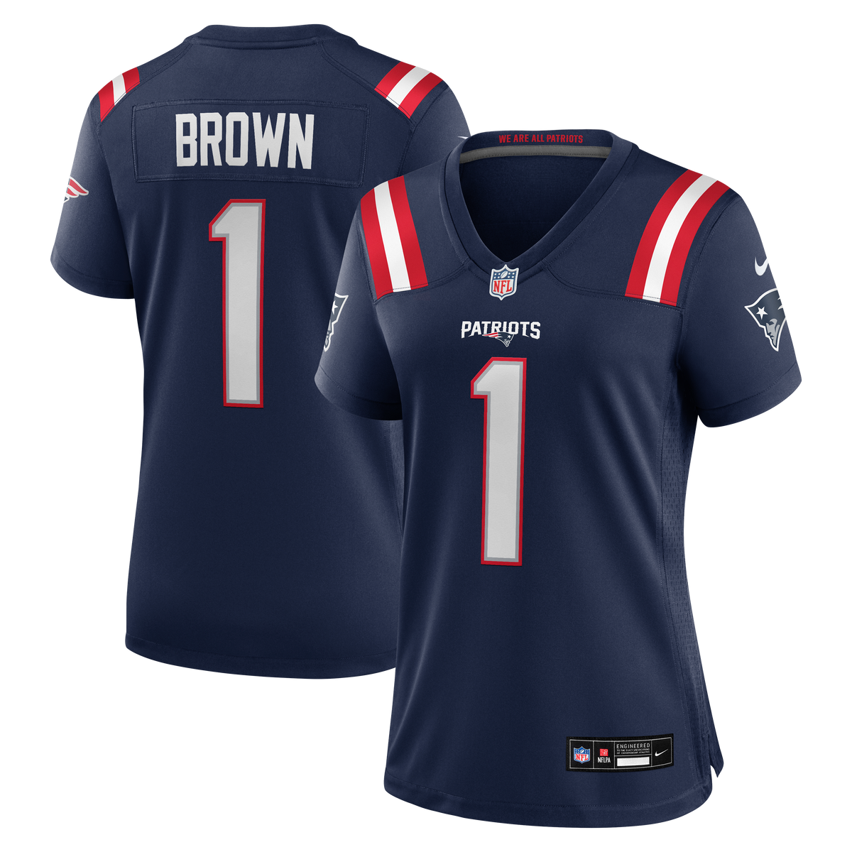 Women's New England Patriots Aj Brown Nike Navy Game Jersey