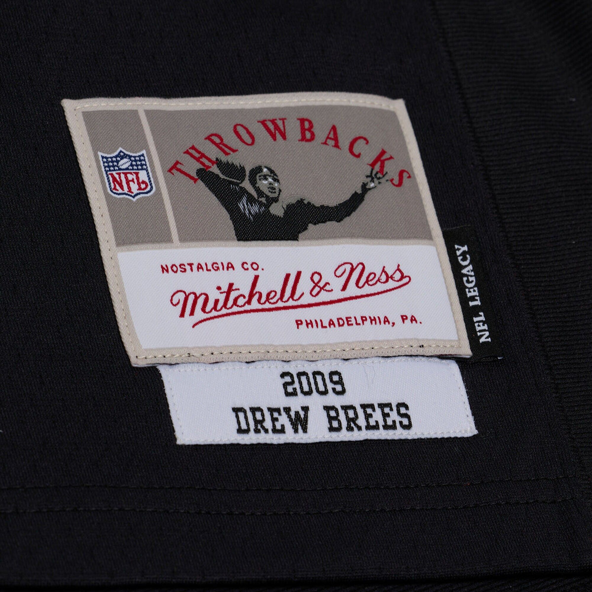Men's New Orleans Saints Drew Brees Mitchell And Ness Black 2009 Legacy Jersey