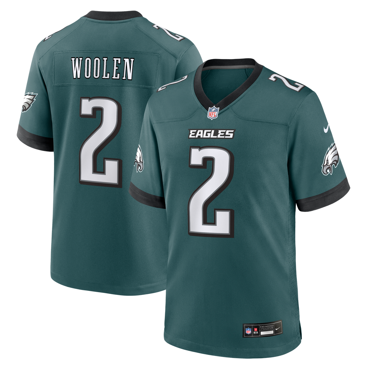 Men's Philadelphia Eagles Tariq Woolen Nike Midnight Green Team Game Jersey