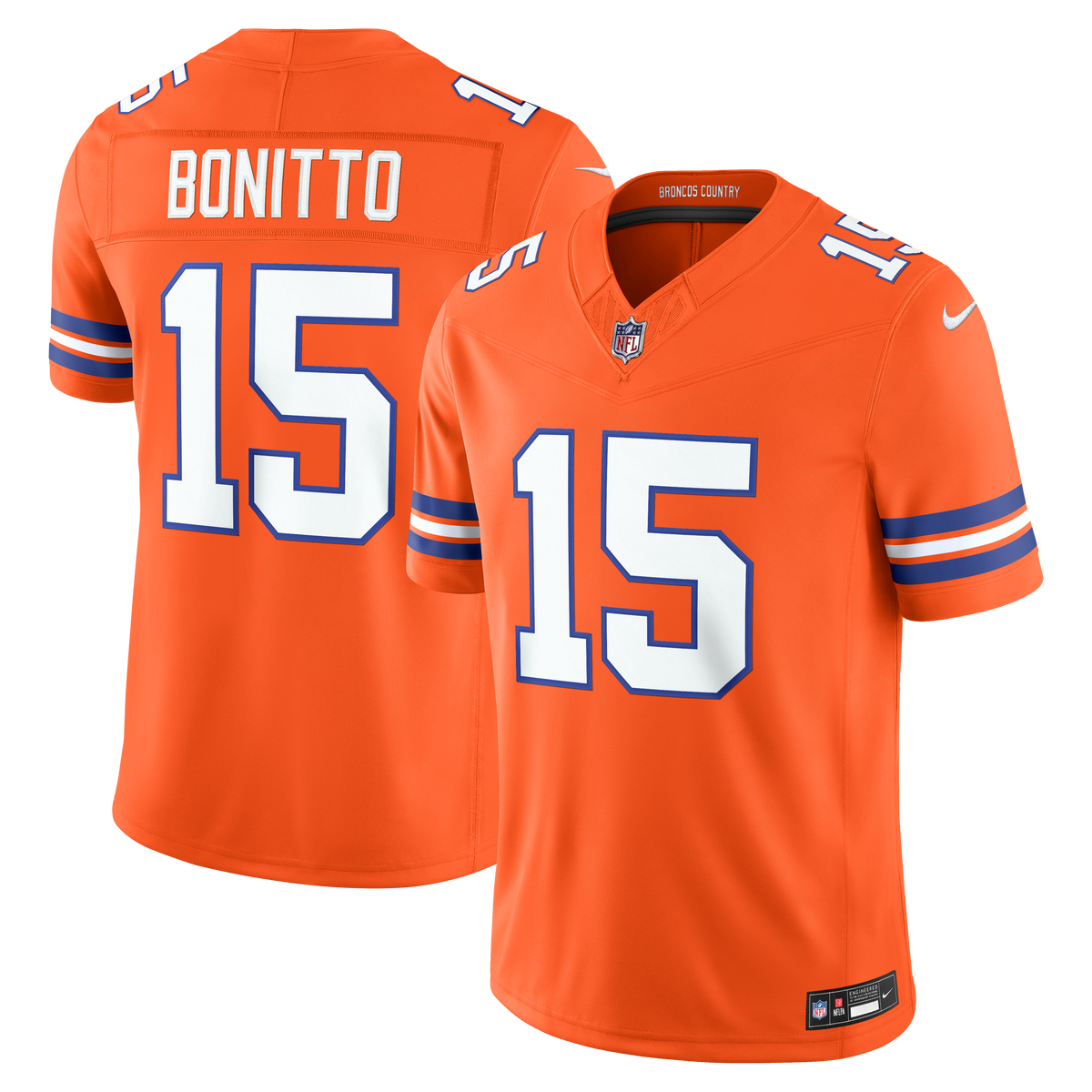 Men's Denver Broncos Nik Bonitto Nike Orange Alternate Mile High Collection 1977 Throwback Vapor Fuse Stitched Limited Jersey