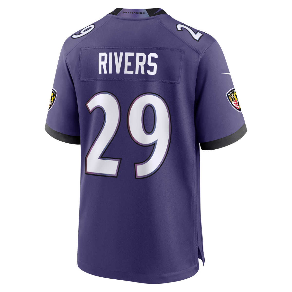 Men's Baltimore Ravens Chandler Rivers Nike Purple Team Game Jersey