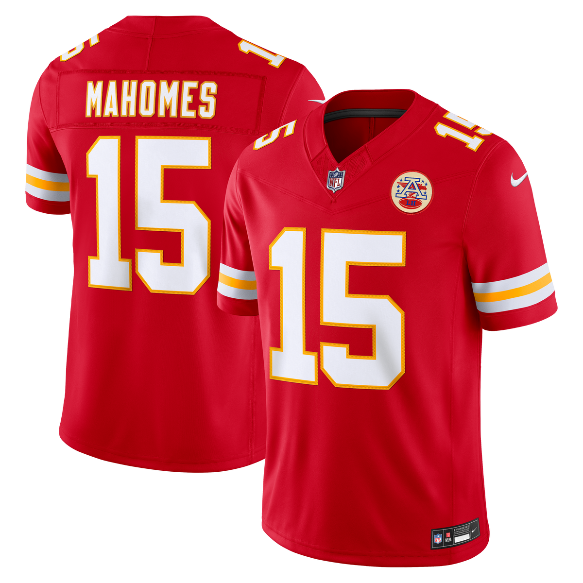 Men's Kansas City Chiefs Patrick Mahomes Nike Red Team Vapor Fuse Stitched Limited Jersey