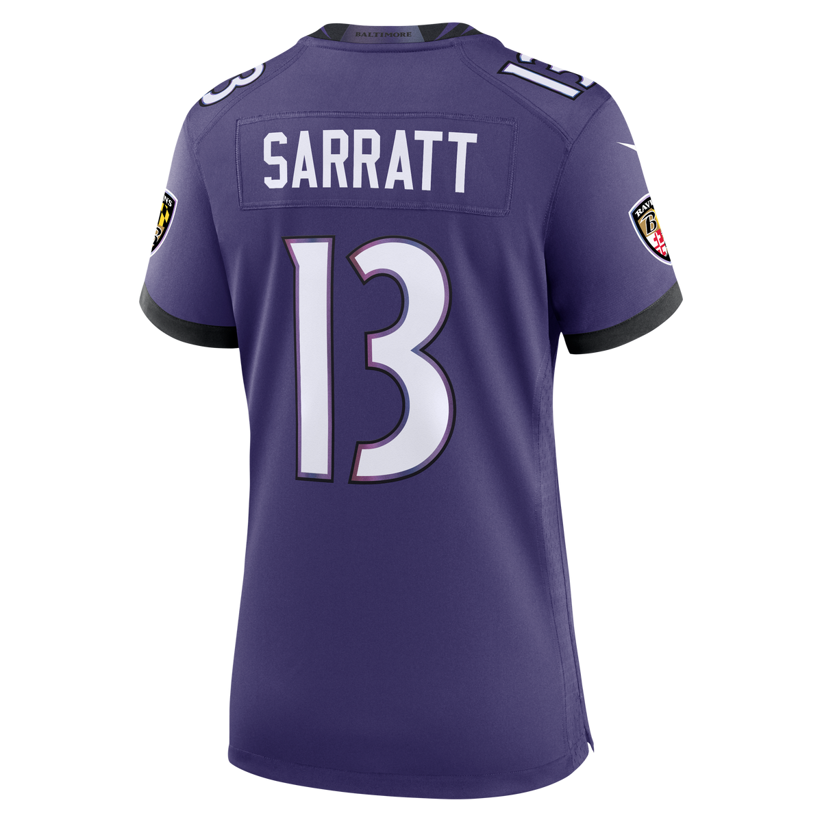 Women's Baltimore Ravens Elijah Sarratt Nike Purple Team Game Jersey