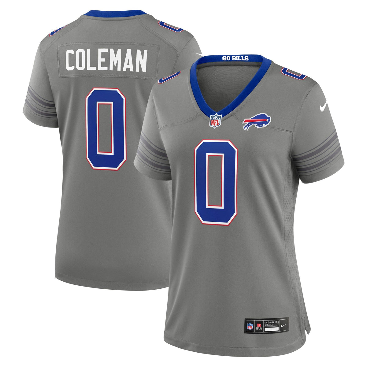 Women's Buffalo Bills Keon Coleman Nike Gray Nickel City Game Jersey