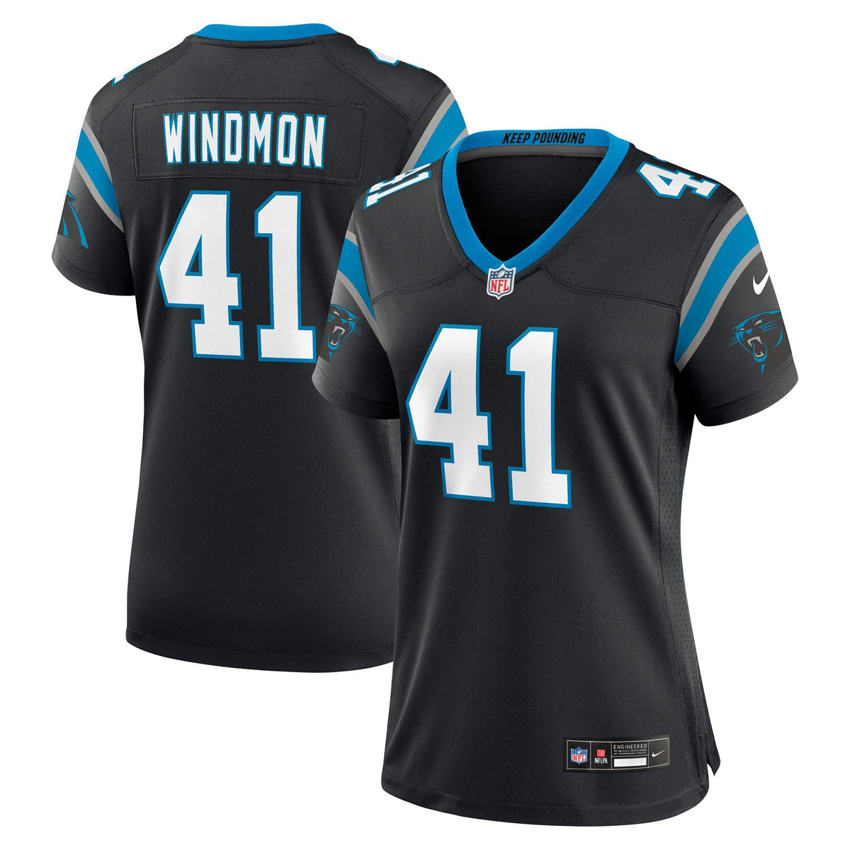 Women's Carolina Panthers Jacoby Windmon Nike Black Team Game Jersey