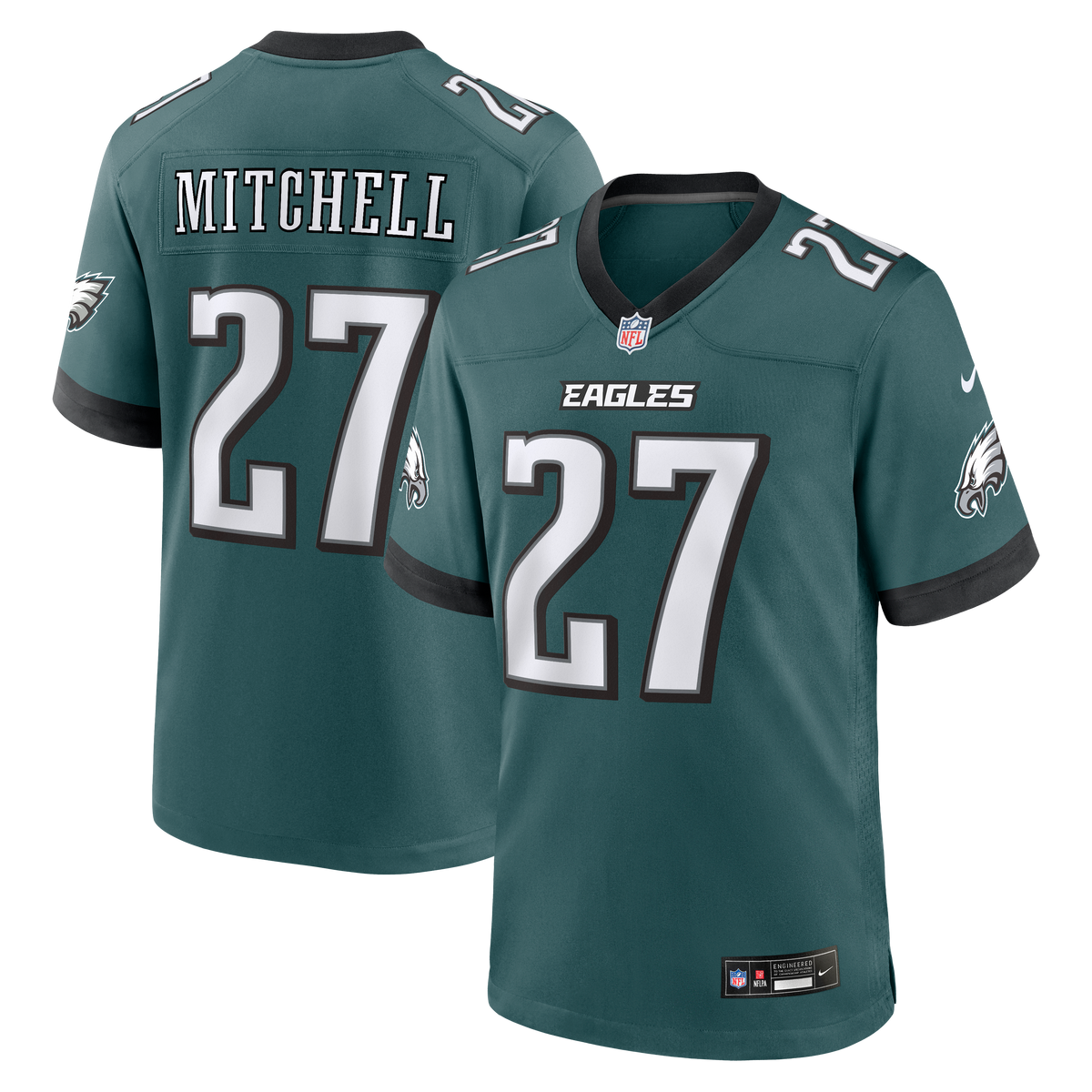 Men's Philadelphia Eagles Quinyon Mitchell Nike Midnight Green Team Game Jersey