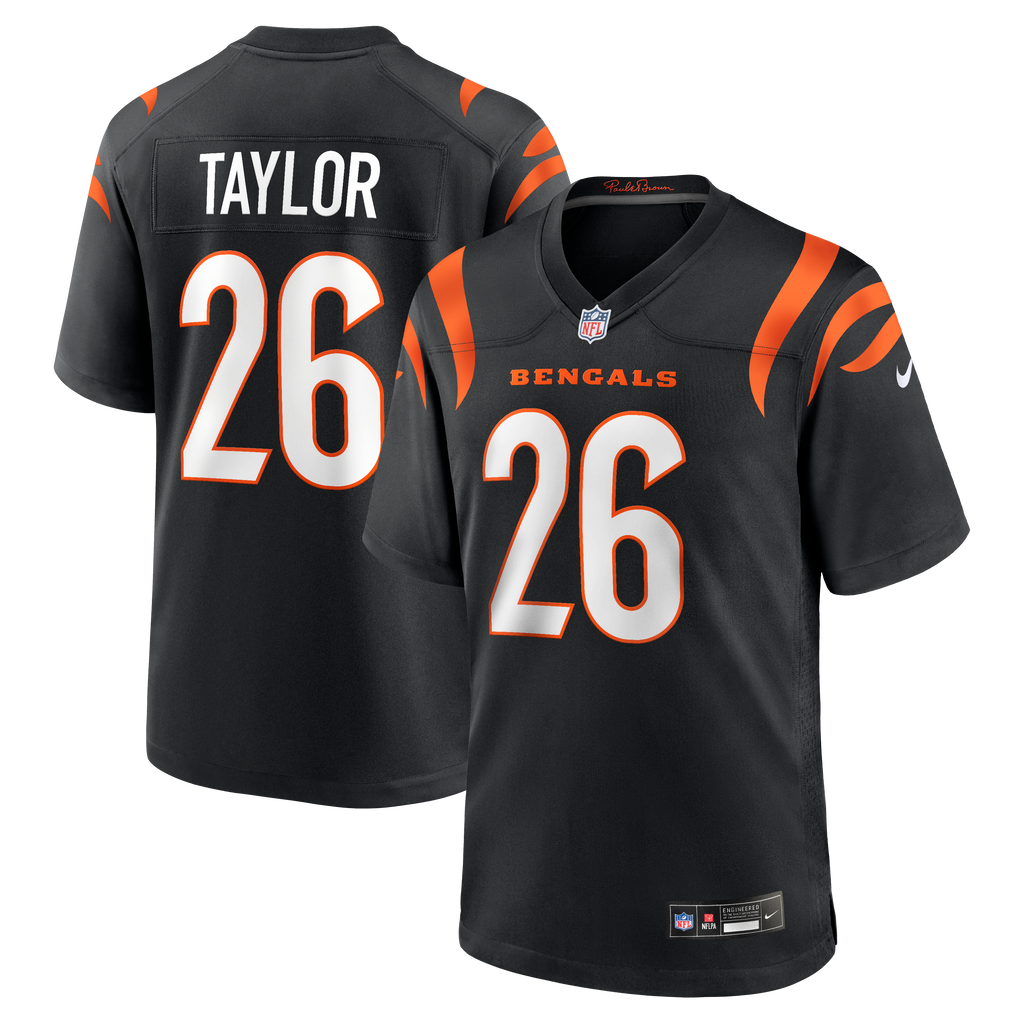 Men's Cincinnati Bengals Jasir Taylor Nike Black Team Game Jersey