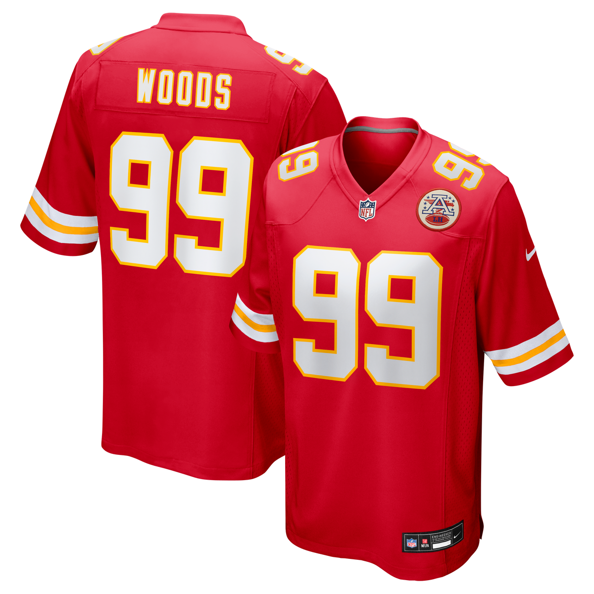 Men's Kansas City Chiefs Peter Woods Nike Red 2026 Nfl Draft First Round Pick No 29 Team Game Jersey
